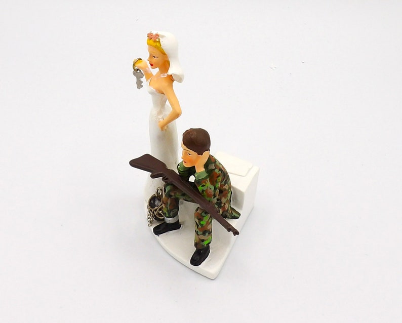 Wedding Reception Ceremony Ball and Chain Camo Deer Hunter Hunting Cake Topper image 4