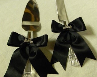 Wedding Reception Party Hog Biker Cake Knife & Server black Motorcycle