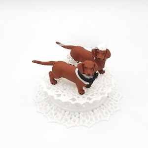 Wedding Reception Dachshund Dog Lover Dogs Bride Groom Cake Topper