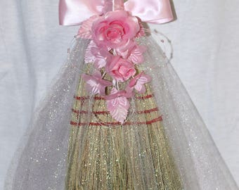 Wedding Reception Party Jumping the Broom  Pink Custom Designed 34"