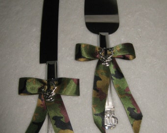 Wedding Reception Ceremony Party Camo Deer Hunting Hunter Cake Knife & Server 2 Psc Set
