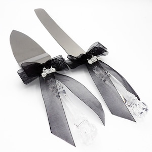 Wedding Reception Party Hog  Biker Cake Knife & Server Black Motorcycle