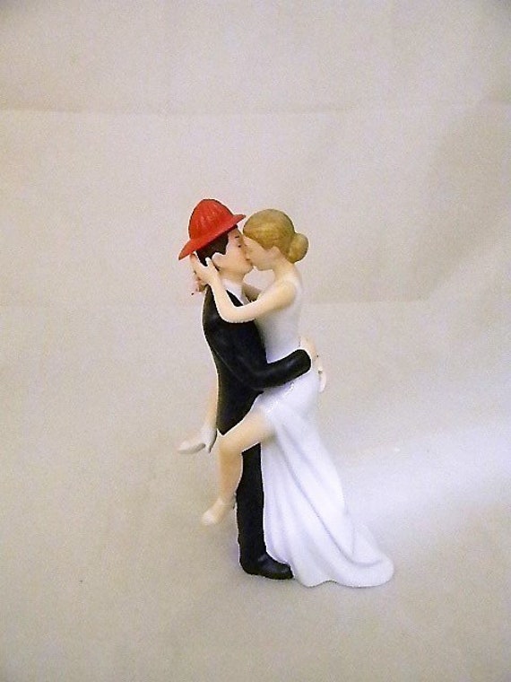 Wedding Reception Ceremony Fireman And Sexy Bride Cake Topper Etsy