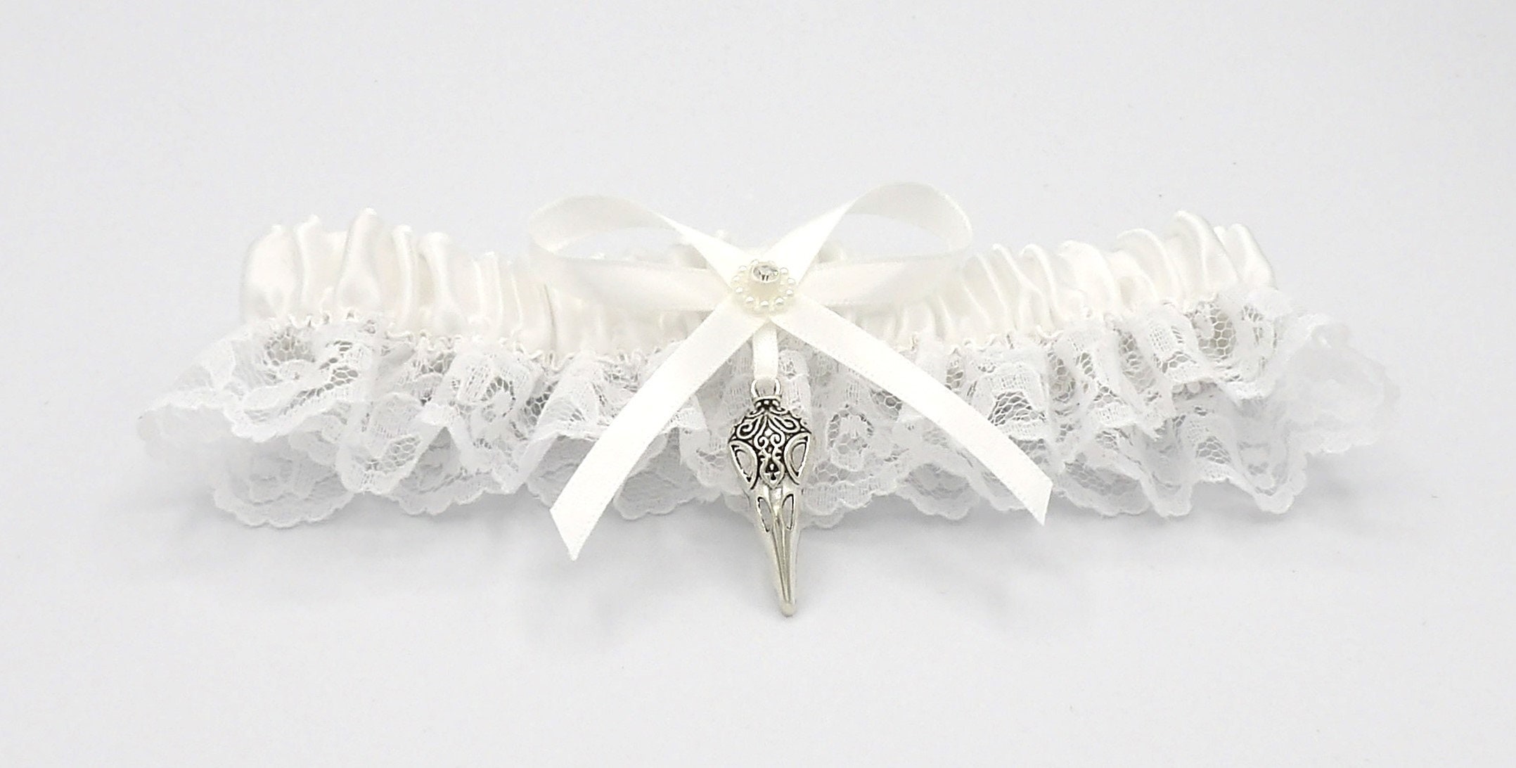 White Leather Garter - Etsy