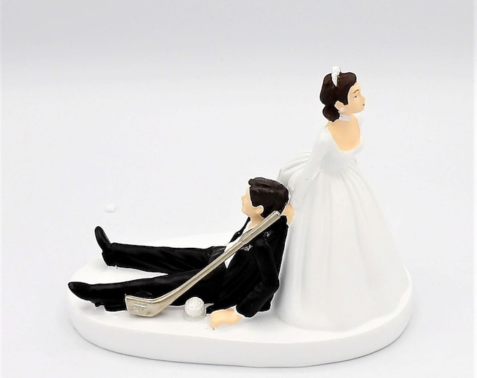 Bride and Groom Wedding Reception Party Dark Hair Couple Golf Golfer ...