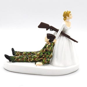 Wedding Reception Party Camo Hunting Hunter Military Cake Topper