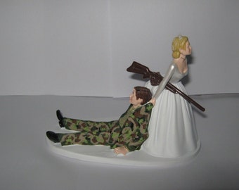 Wedding Reception Party Camo Hunting Hunter Military Cake Topper