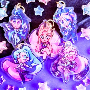 KDA All Out Acrylic Keychains - League of Legends Charms / Akali Ahri Evelynn Seraphine Kai'sa