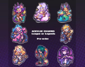 ACRYLIC KEYCHAINS League of Legends | Soraka Morgana Jinx Lux Nami Neeko Hwei Ezreal