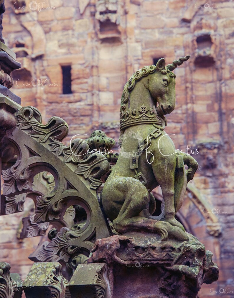 Whimsical Unicorn Statue Scotland Downloadable Digital Image Etsy