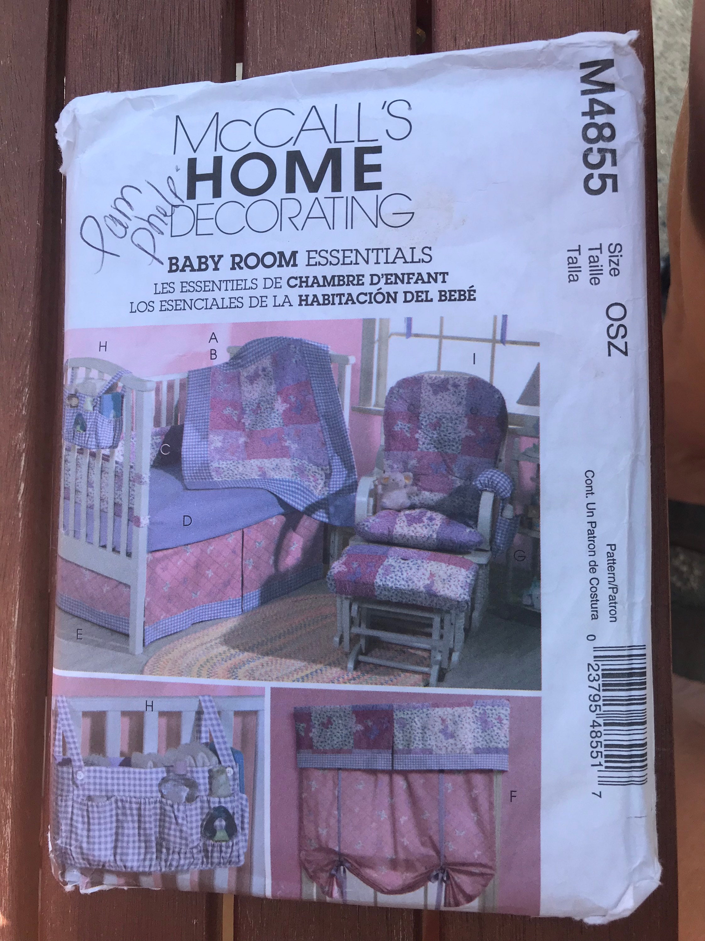 Factory-Fold Sewing Pattern McCalls 4855 Baby Room Decorating Uncut