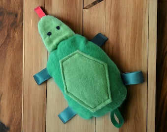 Turtle Tag Toy, Baby Shower Gift, Gender Neutral Baby Toy, Plush Turtle