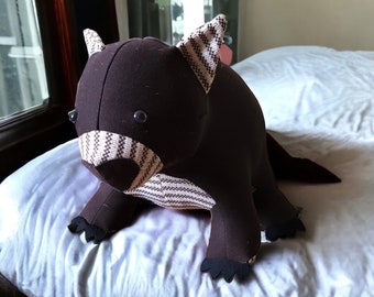 Wombat Plush Stuffed Animal Cuddle Pillow, Wombat Lover, Uncommon Stuffed Animal Unusual Plushie