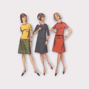 Simplicity 6104 Sewing Pattern, UNCUT FF Size Sub-Teen 8 Two-Piece Dress, Detachable Collar, Kimono Sleeves, ca. 1960s