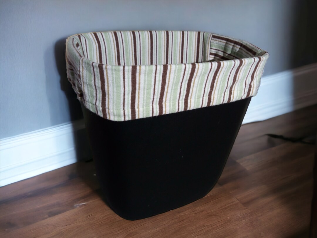 Fitted Reusable Trash Bags Washable Small Wastebasket Liner, Flannel