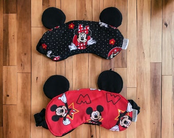 Mickey & Minnie Sleep Mask, Child Sleep Mask, Child Eye Mask, Kid Sleep Mask, Boy Sleep Mask, Girl Sleep Mask with Ears, Stocking Stuffer