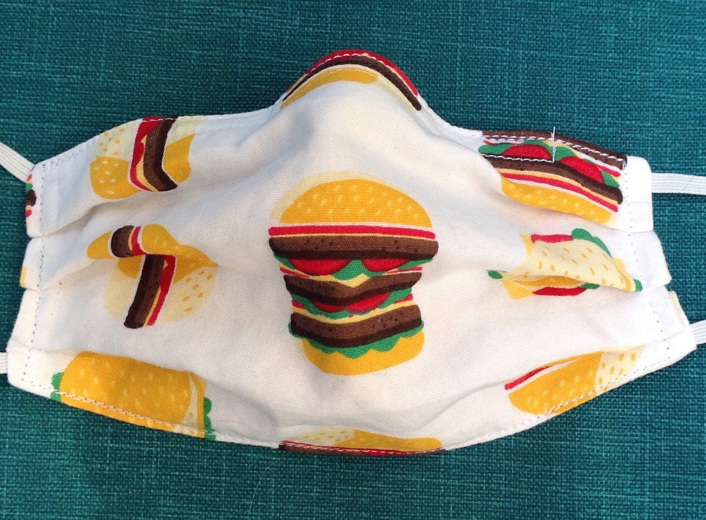Cheeseburger face mask hamburger face mask fast food face Etsy