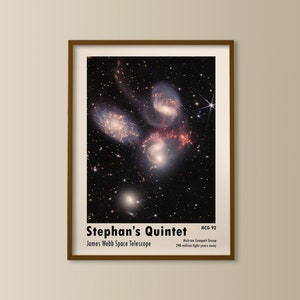 Stephan's Quintet print, NASA James Webb Space Telescope First Images, astronomy gift, NASA space prints, astronomy poster, space room decor