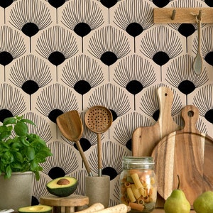 Black and White Geometric Wallpaper, Abstract, Geometric Pattern, Peel And Stick Wallpaper Bedroom, Modern Wallpaper, Removable, Renters