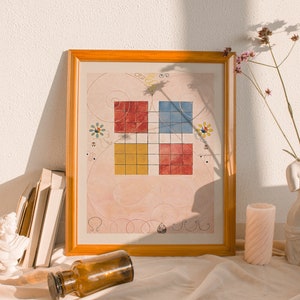 stampa astratta geometrica colorata, poster di hilma af klint, The Ten Largest, stampa n. 10 Old Age, arte svedese, stampa artistica giclée, sognante