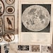 Vintage Moon Map, Antique Moon Print, Vintage Lunar Map of the Moon ...