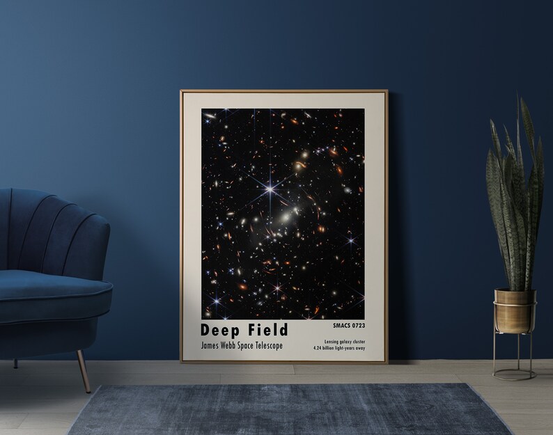 Artery8 Quadro Con Cornice NASA James Webb Space Telescope - Stampa Artistica First Deep Field SMACS 0723, Poster 12x16 Pollici (30x41cm) Per Decorazione Parete