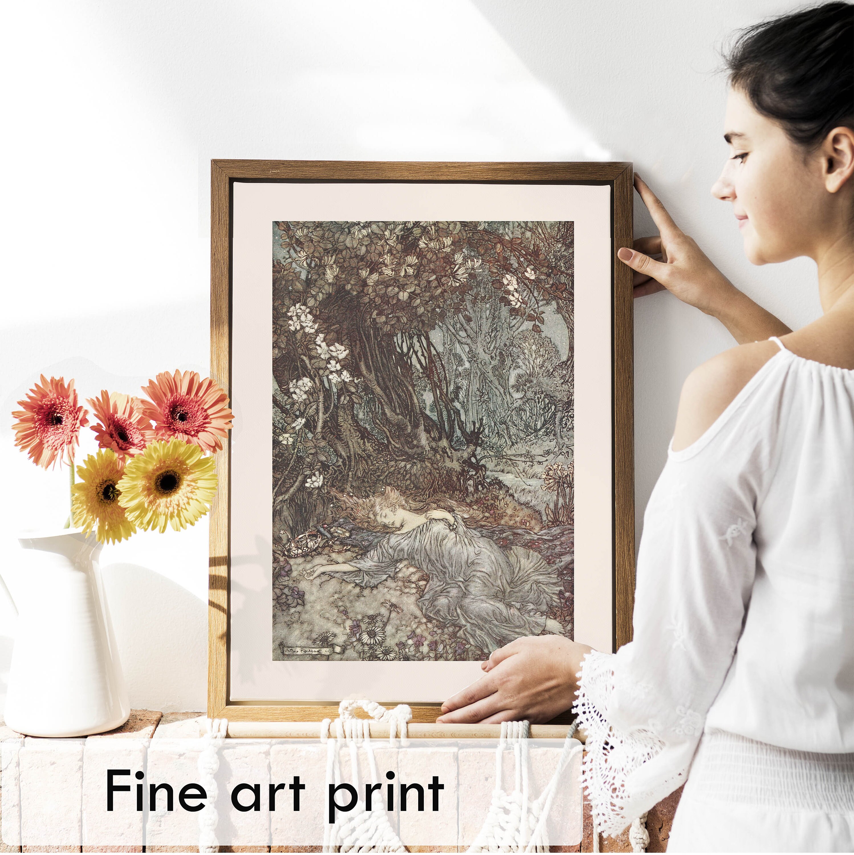 Titania Lying Asleep Arthur Rackham Print William - Etsy