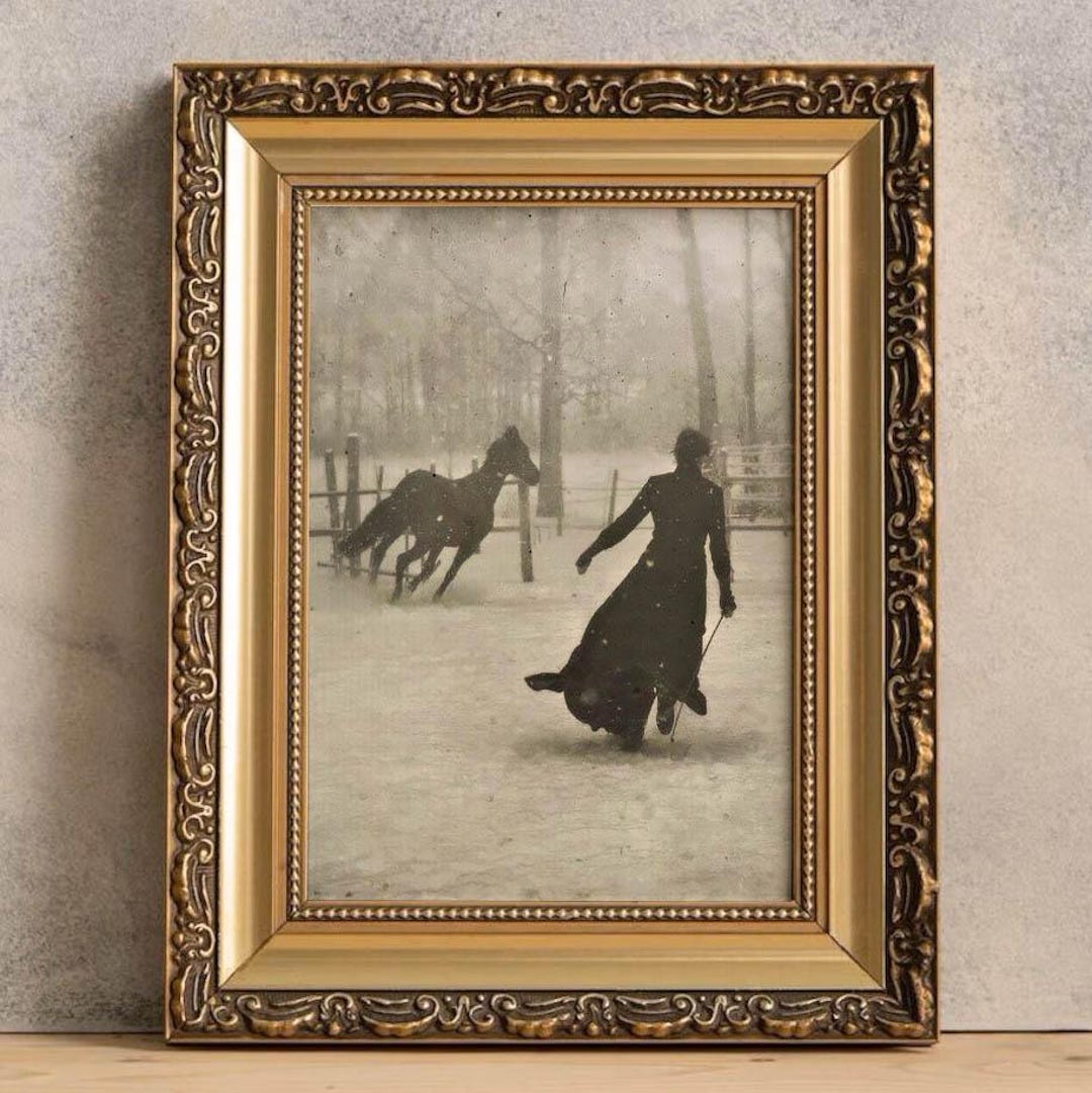 Antique Horse Print, Vintage Victorian Photo Print, Victorian Woman and ...