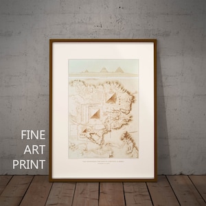 mappa dell'antico egitto, stampa dell'antico egitto, mappa della necropoli di giza, decoro egizio, arte egizia, regalo di archeologia, mappa della piramide di giza, storia antica