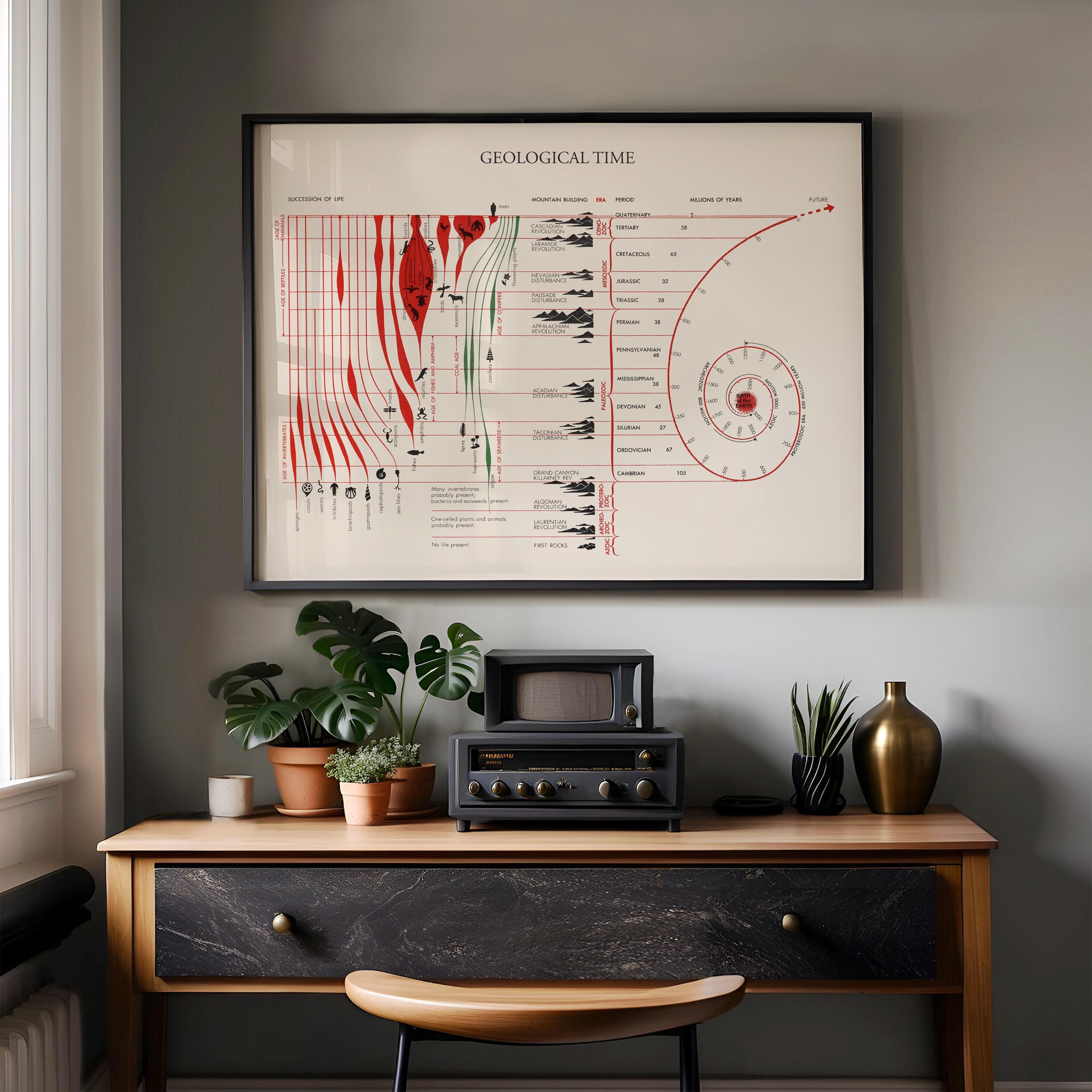 Geology Print, Geological Time Print, History of Life Chart, Geology ...