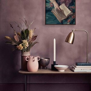 Afdruk vrouw lezend: rococo-boekkunst (blauwgroen en roze, boekenwurmcadeau) afbeelding 7