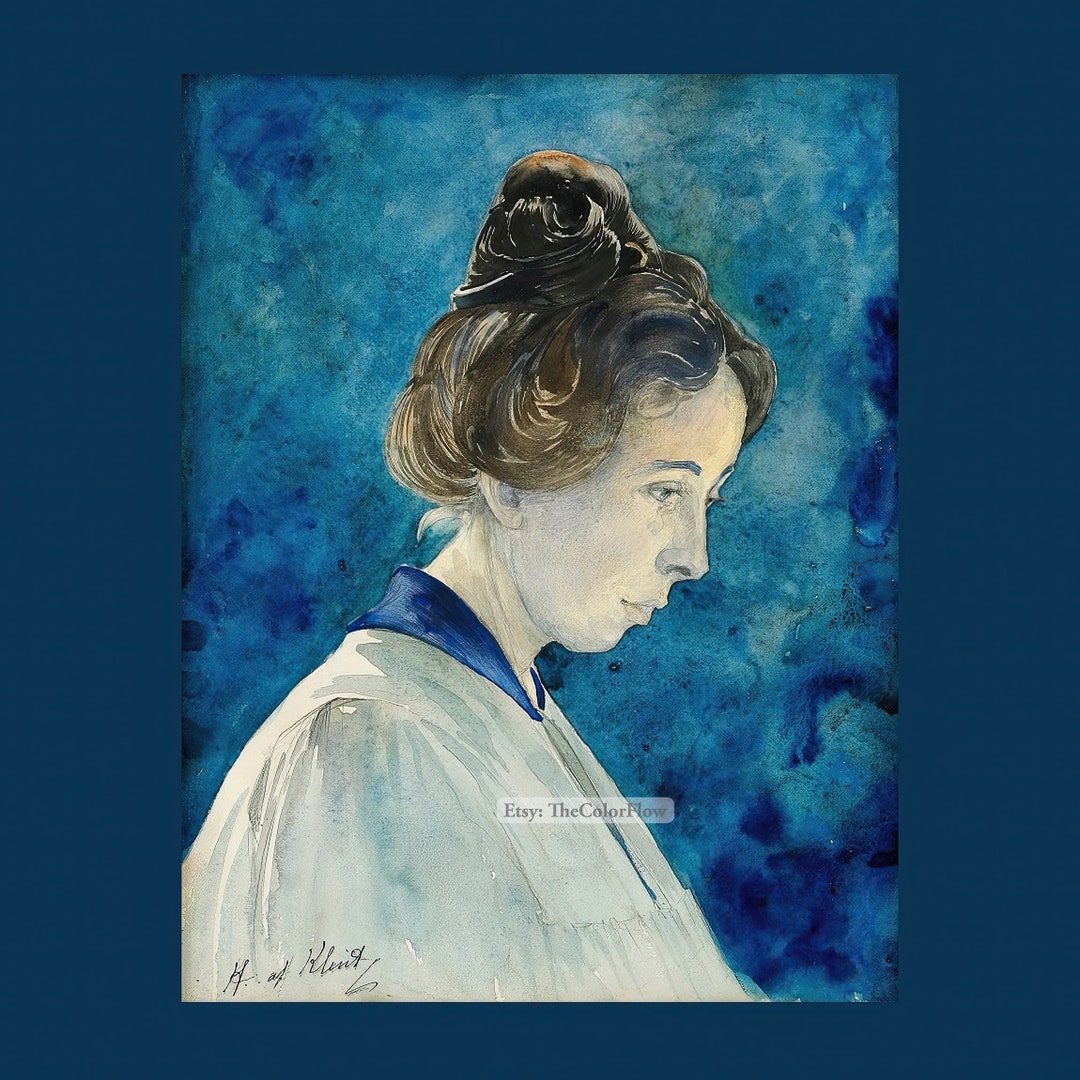 Wee Blue Coo Geburtskarte – Moderne Hilma Af Klint Abstrakte Malerei | 17.5x12.5 Cm | Innen Leer