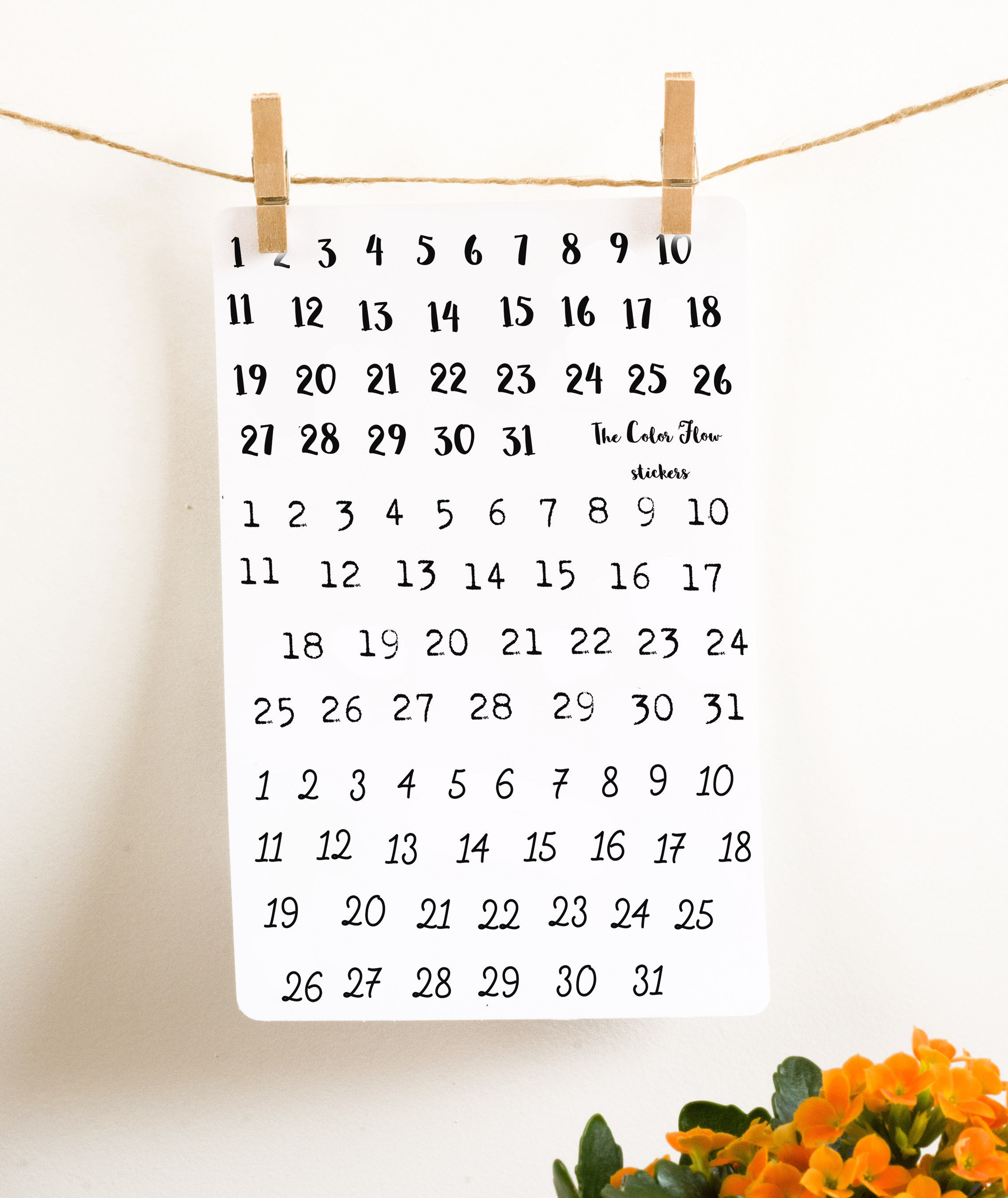 Aantal stickers datum stickers kalender nummers dagen van de Etsy
