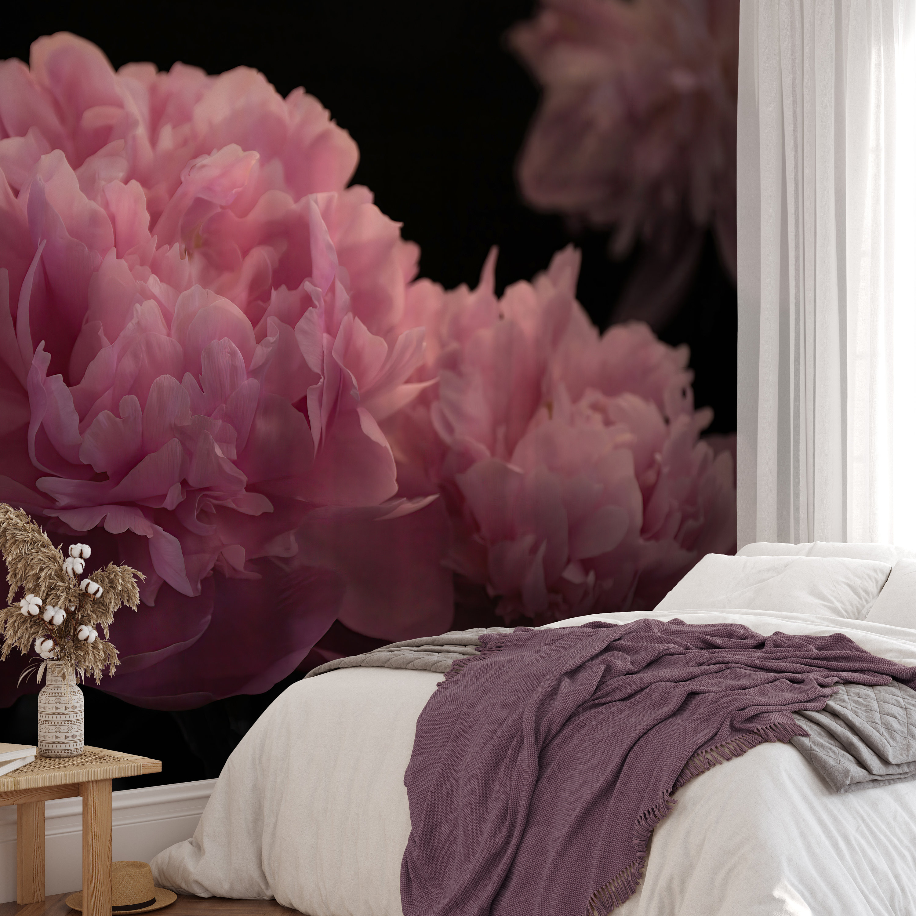 Moody Wallpaper, Peony Wallpaper, Dark Peony Wall Mural, Dark Floral ...
