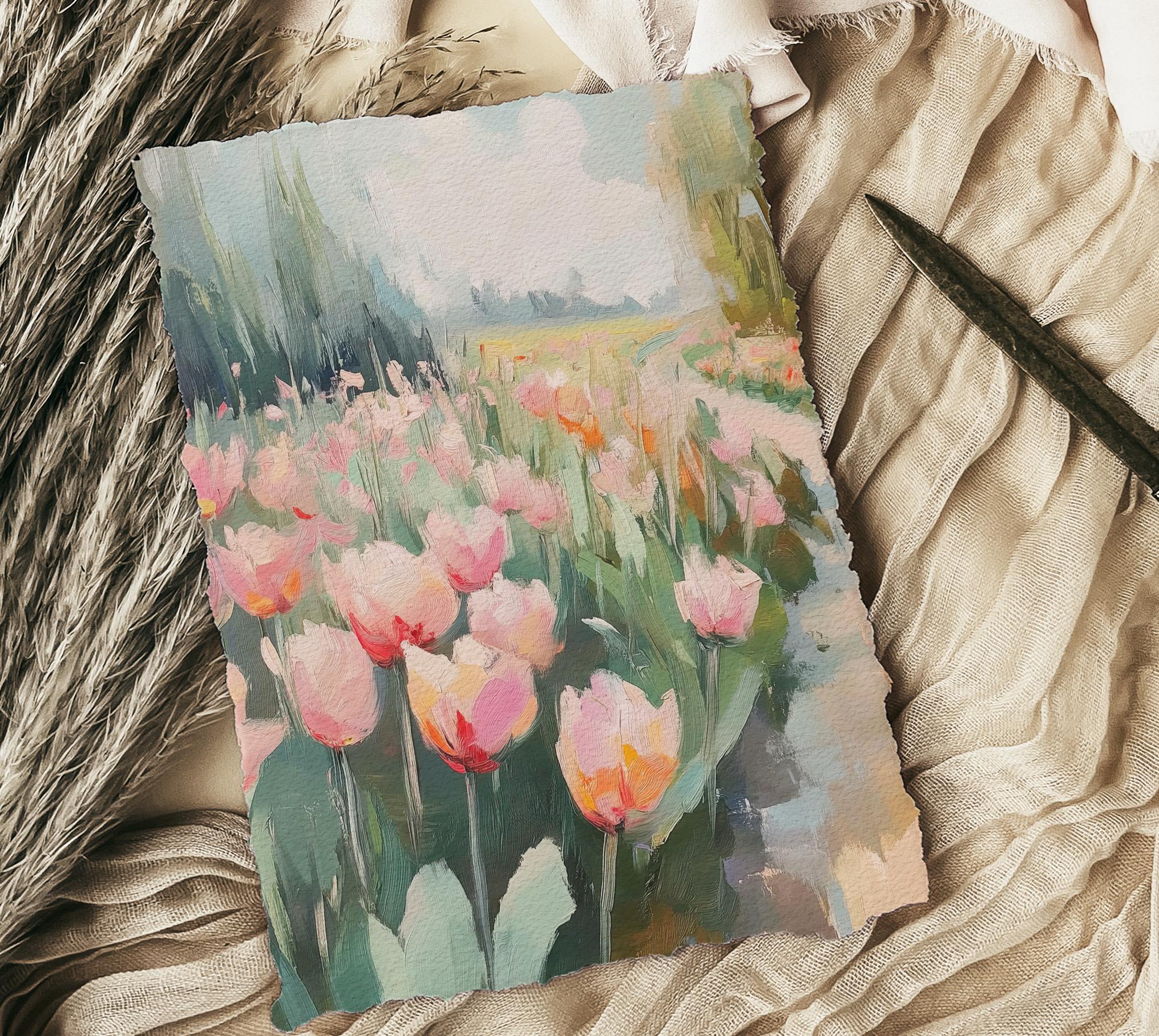 Summer Tulip Print, Spring Tulip Field Wall Art, Floral Spring Wall Art ...