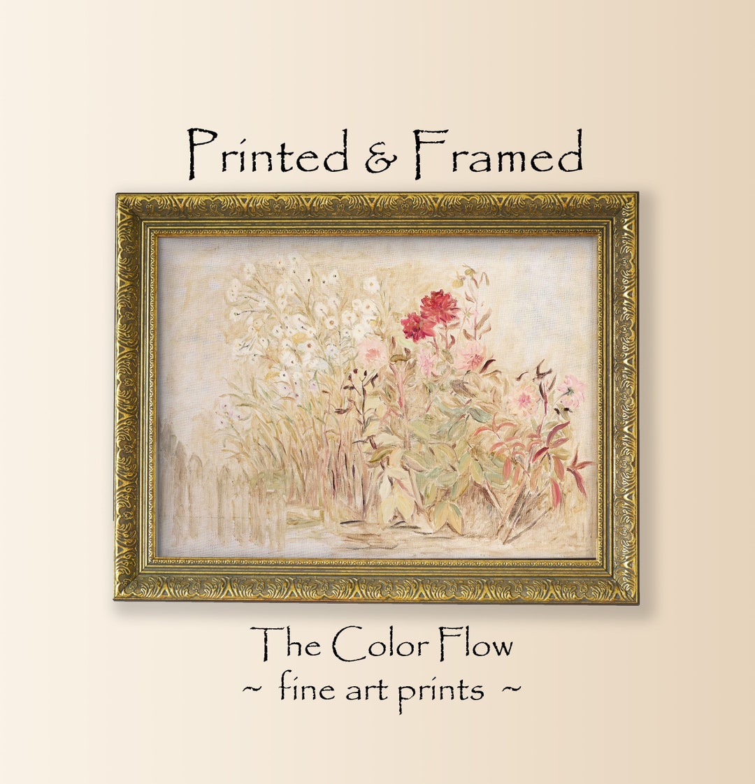 Antique Floral Prints Framed, Framed Wall Art Vintage Aesthetic