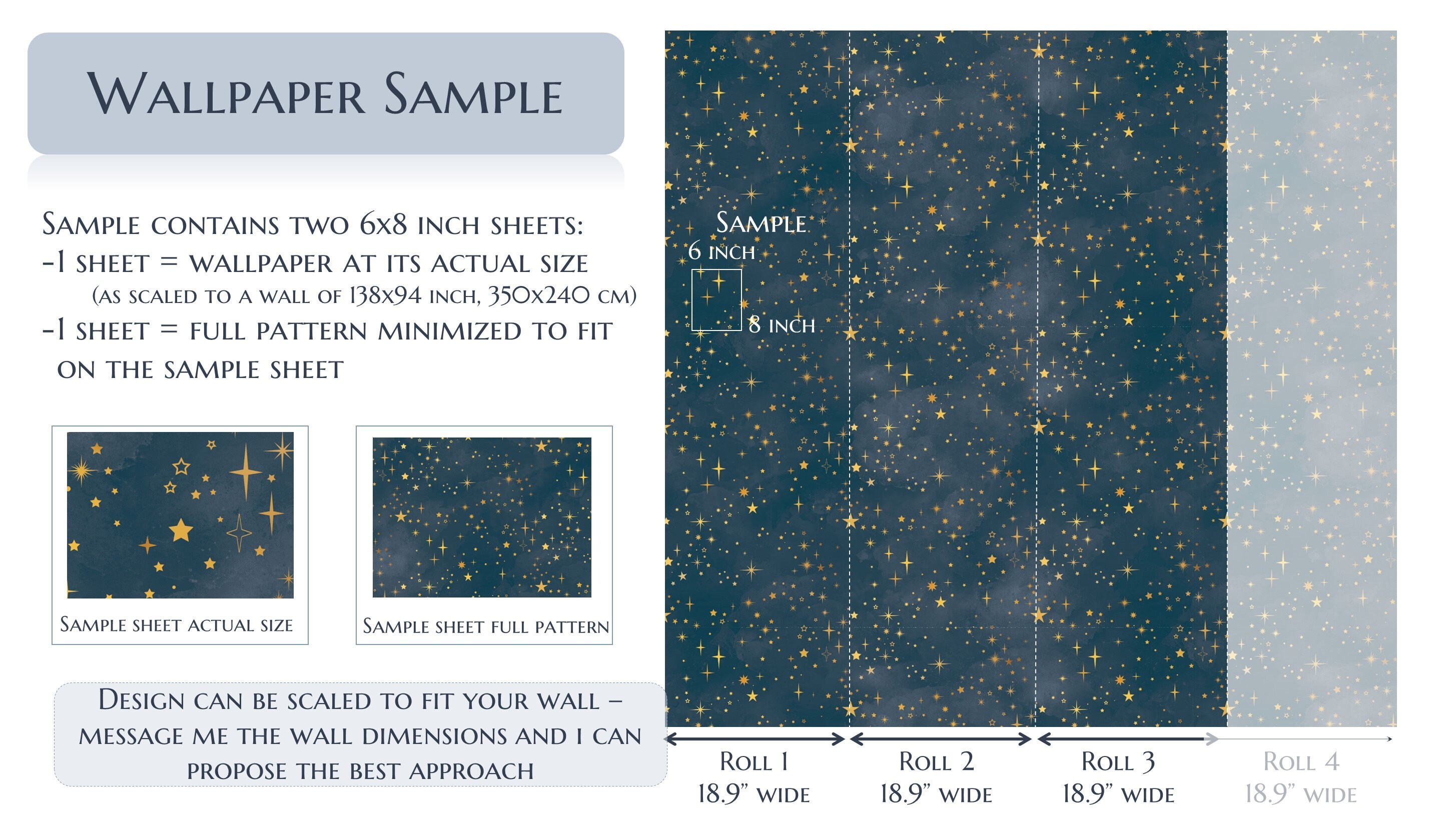 Starry Night Peel and Stick Wallpaper Stars Night Sky - Etsy UK