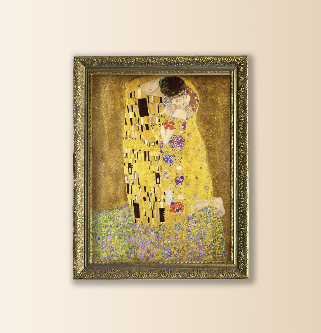 Framed Gustav Klimt Print, Framed Kiss Print, the Kiss Klimt Wall Art ...