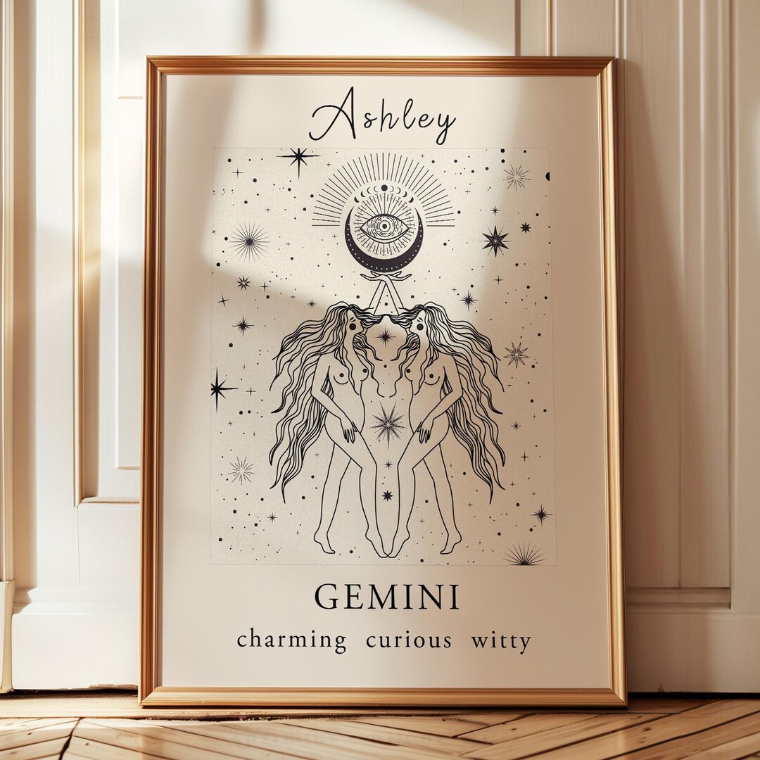 Personalized Gemini Zodiac Print, Gemini Decor, Gemini Zodiac Gift ...