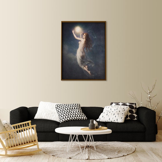 Witchy Art Print, Occult Art, Witchy Decor Bedroom, Witchy Moon Print, Magic Poster, Occult Print, Vintage Moon Witch, Pagan Art Print