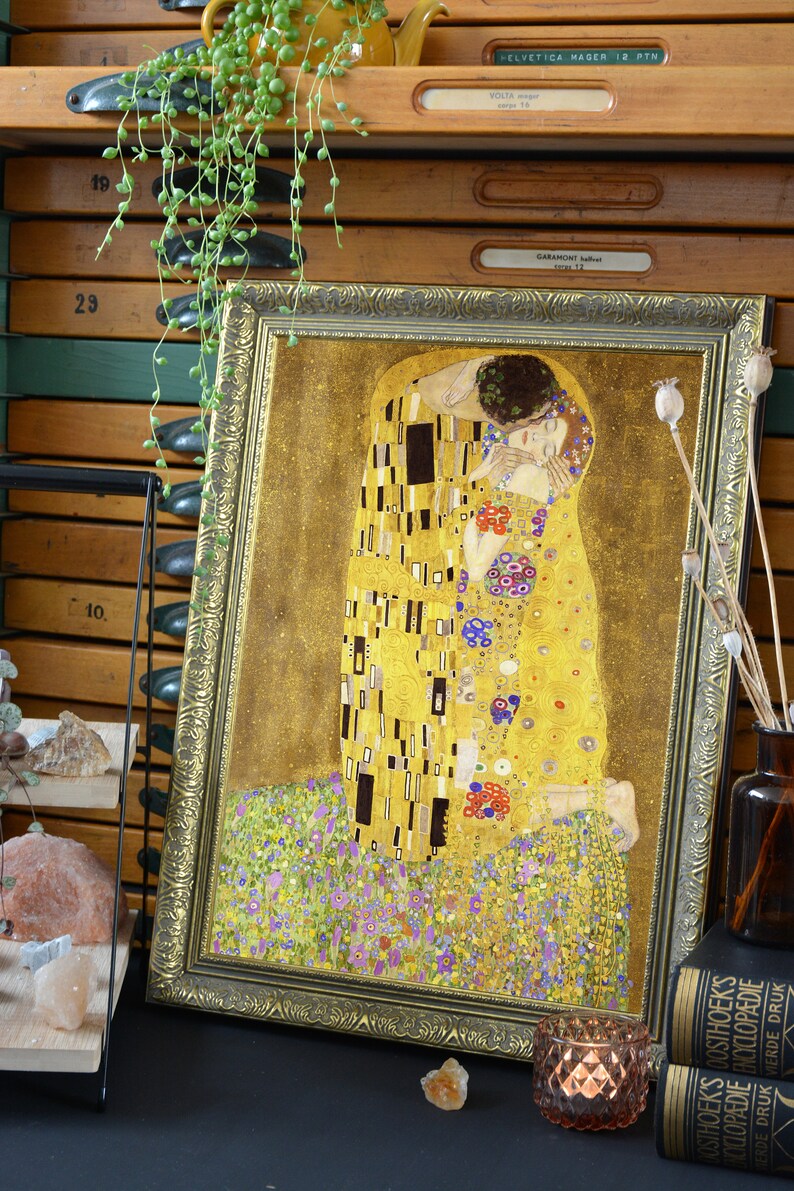 Framed Gustav Klimt Print, Framed Kiss Print, the Kiss Klimt Wall Art ...