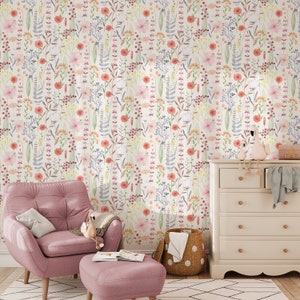 Wildflower Wallpaper Floral Wallpaper Peel and Stick - Etsy