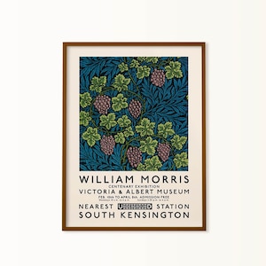 arte murale massimalista, stampa con motivo a vite di William Morris 16x20, arredamento vintage per la casa anni '20, poster di William Morris, arredamento naturalismo scuro, retrò