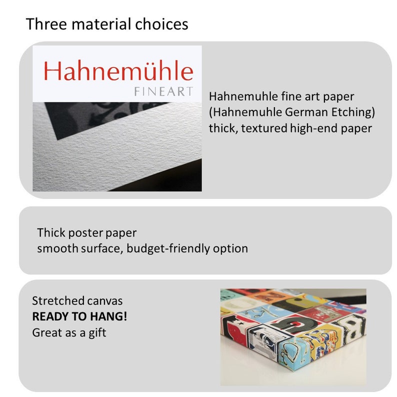 Puede incluir: Tres opciones para imprimir tu obra de arte: papel de arte fino Hahnem&uuml;hle, papel de p&oacute;ster grueso y lienzo estirado. El papel Hahnem&uuml;hle es texturizado y de alta gama. El papel de p&oacute;ster es liso y econ&oacute;mico. El lienzo estirado est&aacute; listo para colgar y es un gran regalo.
