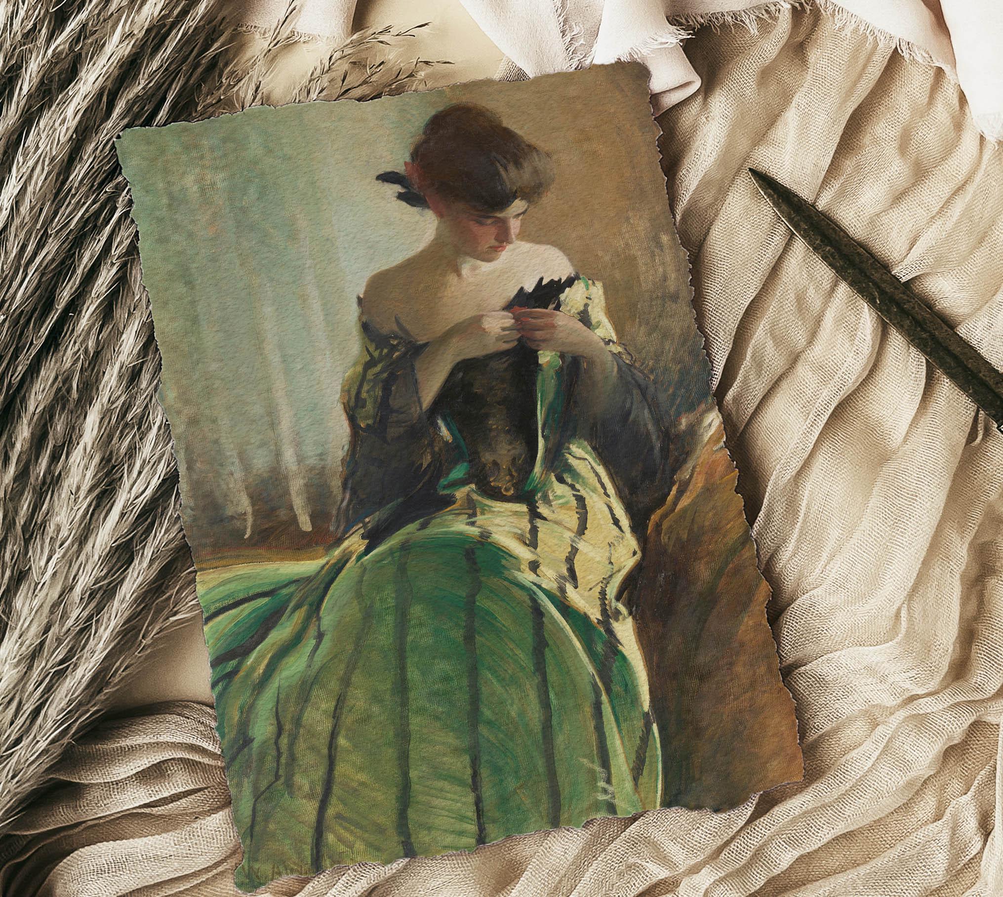 Woman in Green Dress Print, Vintage Woman Painting, Moody Romantic Room  Decor, Green Vintage Portrait Print, Vanity Decor, Victorian Woman - Etsy
