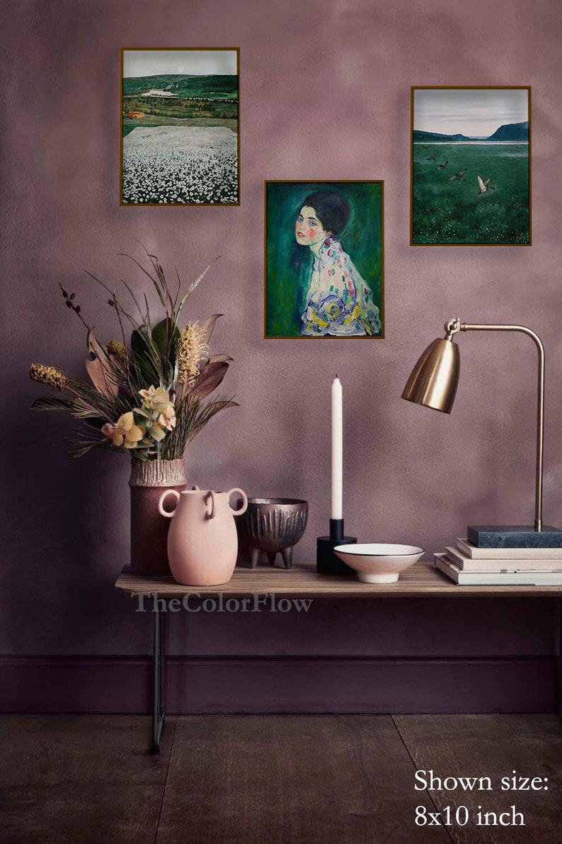 Emerald Green Wall Art Set of 3 Dark Moody Print Set of Etsy