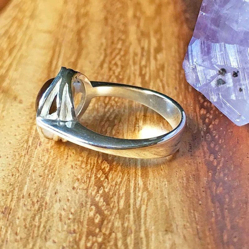 Tiger Eye Ring Sterling Silver Ring Tiger Eye Jewellery Gemstone Ring Womens Ring Womens Jewellery minimalist Jewellery Handmade Ring TSR109