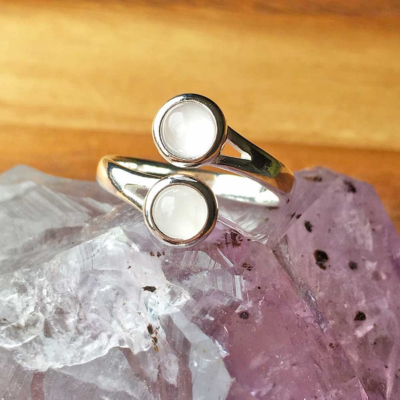 Rose Quartz Ring Adjustable Ring Sterling Silver Ring Hypoallergenic Womens Jewellery Gift For Her Handmade Jewellery Minimalist Style
