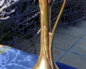 GENUINE Art Nouveau bronze vase, nature inspired, delightful, not a reproduction.