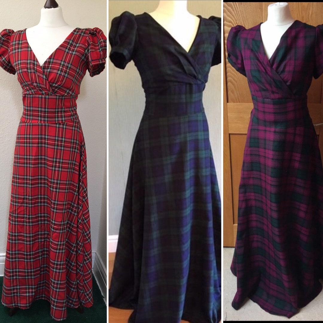 Tartan Dress, Scottish Dress, Sizes 6-26 Highland Dance Dress,maxi